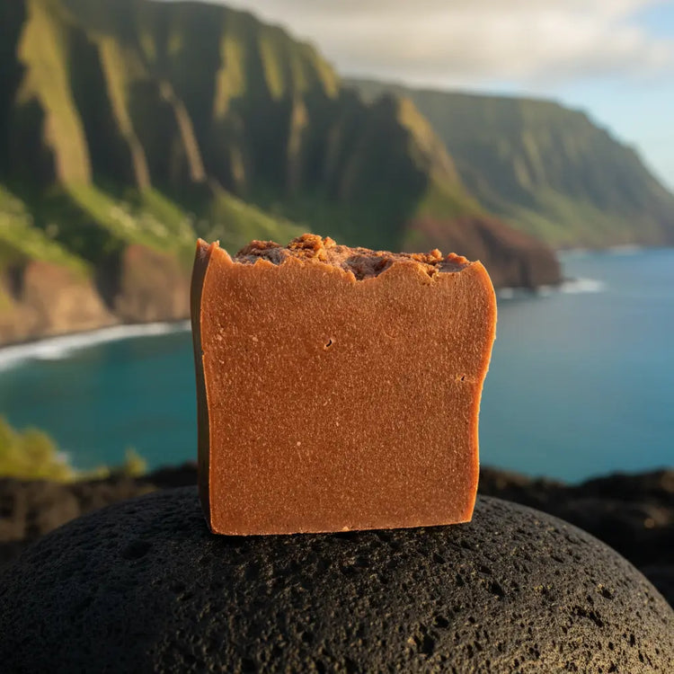 Alani Moani — NNa Pali Unwrapped bar perched atop a smooth lava rock, sparkling Pacific waters stretching out beyond.