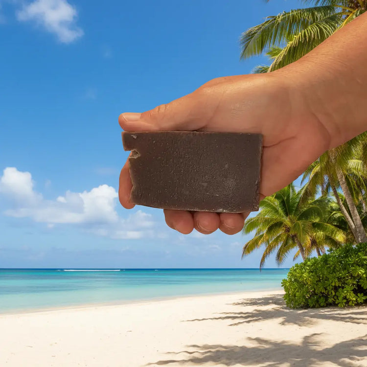 Ballast cut Alani Moani grass-fed tallow soap bar, tropical coral purple with warm speckles. Blind Pirate Trading Co.